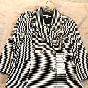 CAbi Navy & White striped jacket